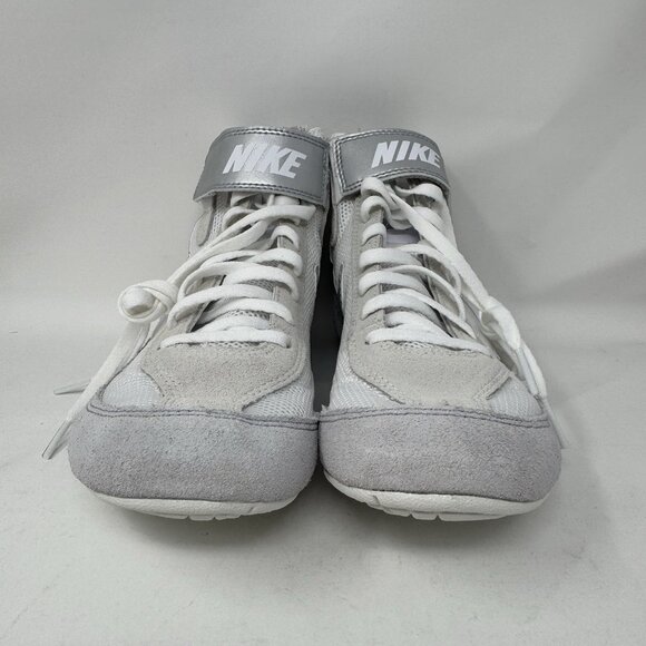New Men’s 7 = Wmn’s 8.5 Nike Speed Sweep 7 VII White Silver Wrestling Shoes Rare main image 6
